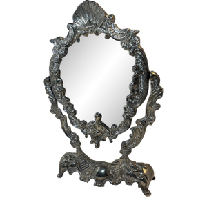 Vintage Ornate Vanity Mirror With Cherub Design