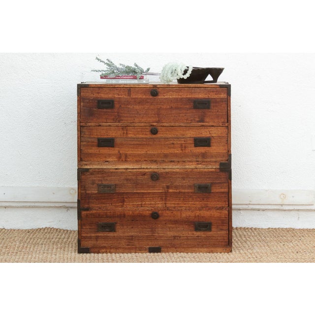 Antique Japanese Stacking Tansu Chest For Sale - Image 13 of 13