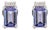 Vintage Emerald Cut Tanzanite & Diamond Stud Earrings in Sterling Silver- A Pair For Sale