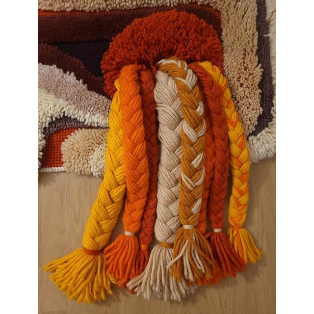 Mid-Century Modern Mid-Century Modern German Wool Wall Tapestry, 1970s For Sale - Image 3 of 6