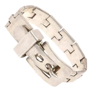 Vintage Signed Sterling Silver Buckle Bracelet