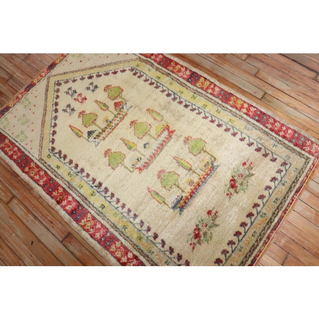 Early 20th Century Angora Oushak Prayer Rug rug no.j3748 For Sale - Image 5 of 6