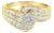 14K Yellow Gold Diamond Cocktail Bypass Ring (1 1/2 Cttw, H-I Color, SI2-I1 Clarity) - Size 8-1/2 For Sale