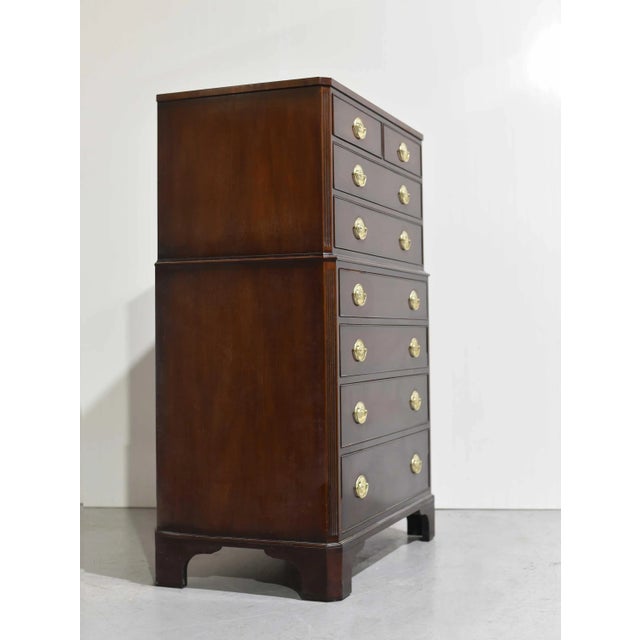 1960s 1960s Georgian Mahogany Highboy Dresser by Kindel For Sale - Image 5 of 8