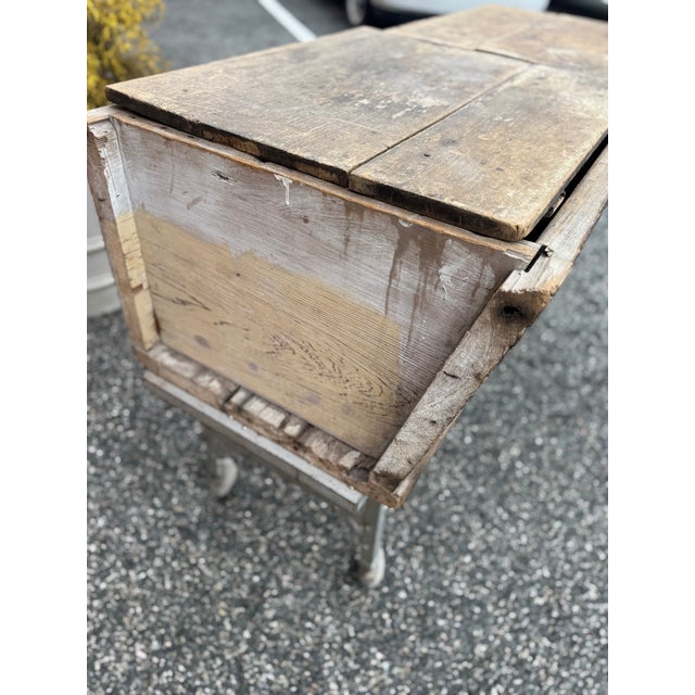 Rustic Wooden Industrial Rolling Cooler/Planter For Sale - Image 9 of 14