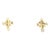 Late 20th Century Pair of 14k Gold Cross Stud Earrings For Sale
