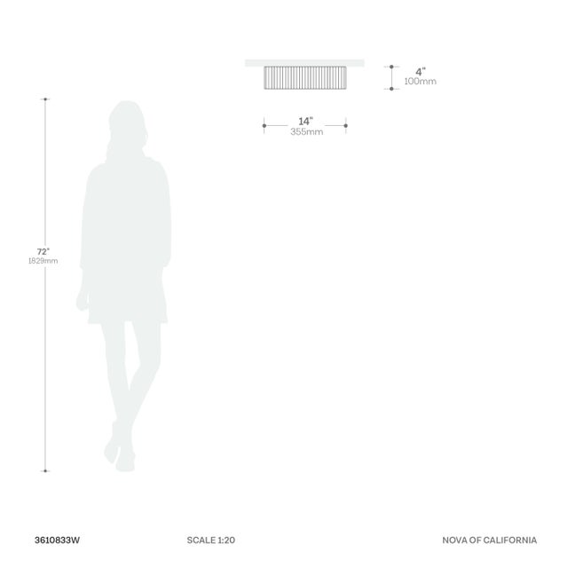 Tambo Flush Mount Ceiling Light - Glass Diffuser, Weathered Brass, Dark Walnut, Dimmable, 14" For Sale - Image 9 of 14