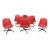 1960s 8 Max Pearson for Knoll Mid Century Modern Red Tulip Swivel Office Chairs For Sale