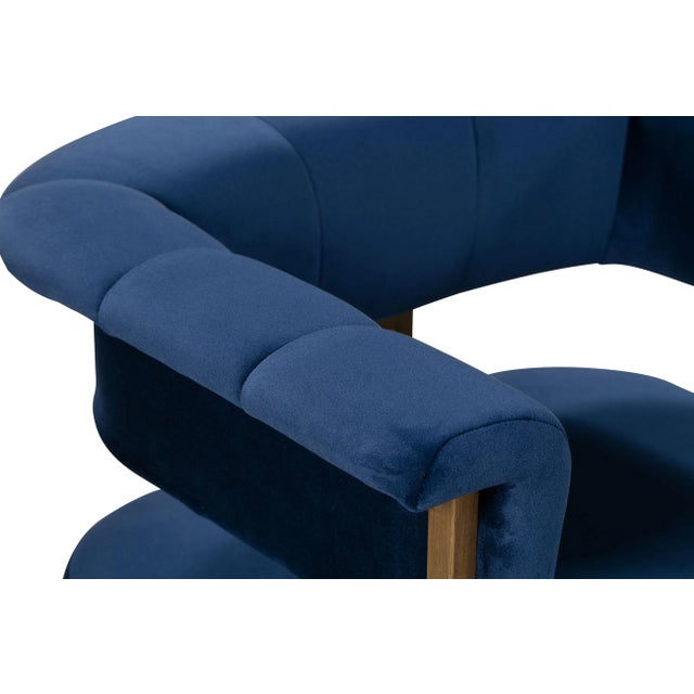 2020s Astrid Navy Velvet Chair For Sale - Image 5 of 8