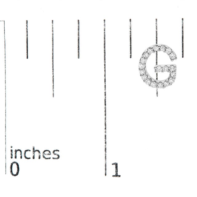 Early 21st Century 10K White Gold 1/10 Cttw Diamond 'G' Initial Stud Earring For Sale - Image 5 of 5