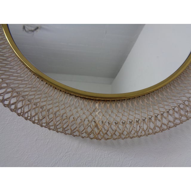 Gold French Brass and Metal Mirror, 1960s For Sale - Image 8 of 11