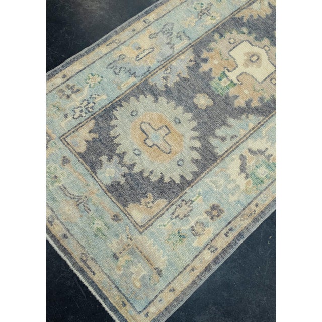 Turkish Turkish Oushak Runner Rug 2'10" x 10'10" #17136 For Sale - Image 3 of 8