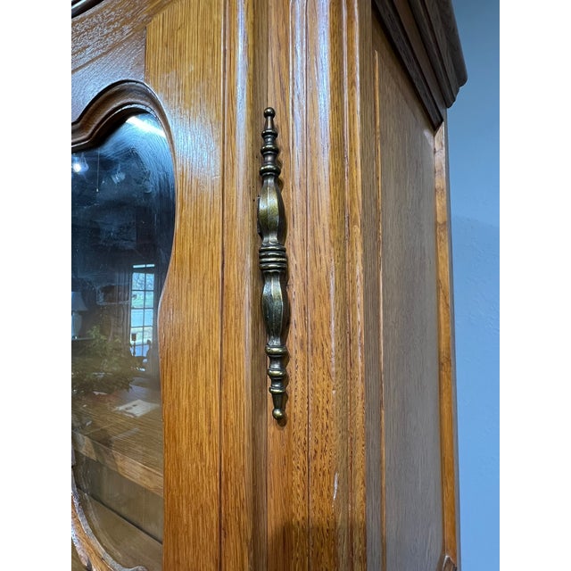 1960s Mid Century Belgian Oak Display Cabinet For Sale - Image 10 of 11