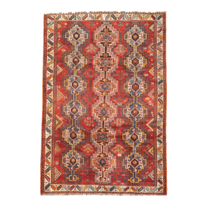 Vintage Hand-Knotted Persian Qashqai Rug 5'9" X 8'5"