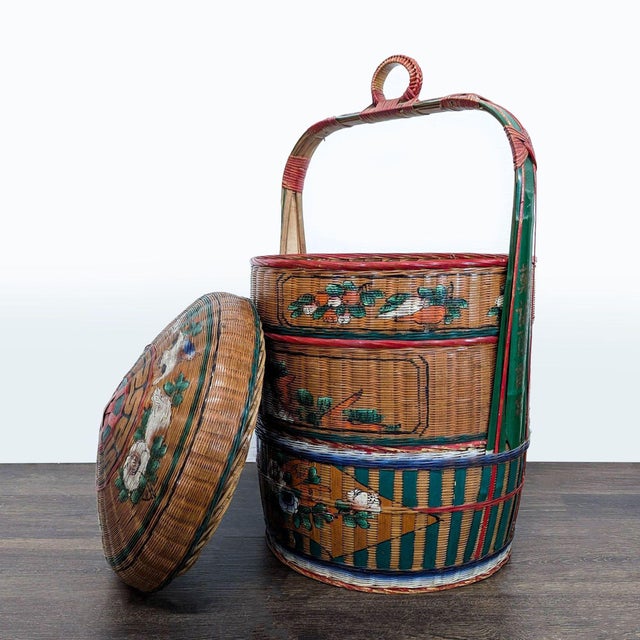 Antique Chinese Wedding Basket For Sale - Image 4 of 14