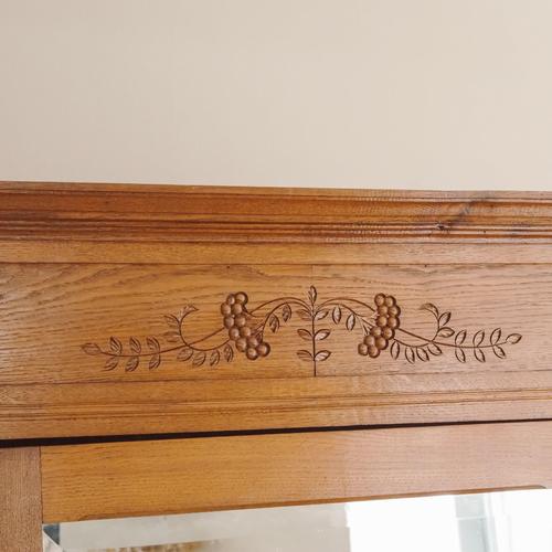 Antique Louis XVI Style Oak Mirrored Cabinet, 1900s For Sale - Image 3 of 13