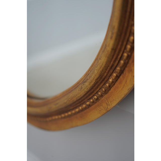 Vintage Gold Leaf Frame Horizontal Over Mantle Mirror For Sale - Image 10 of 11