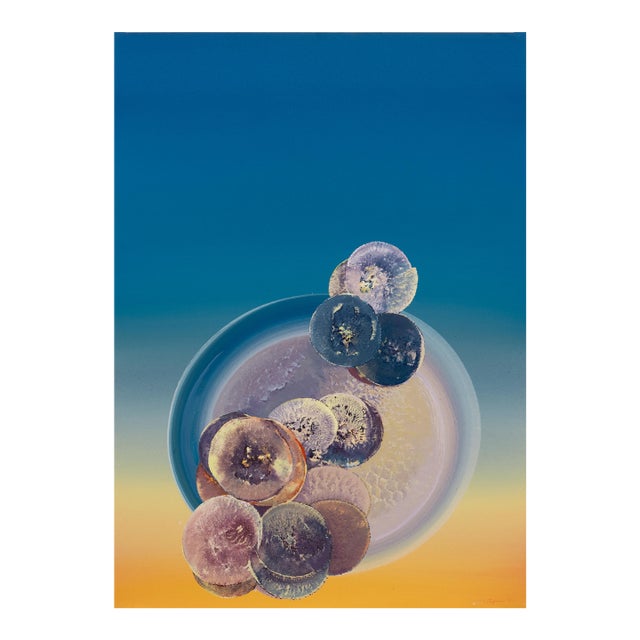 'Organic Abstract, Sunset and Cyan' by G. Distefano, 1971 For Sale
