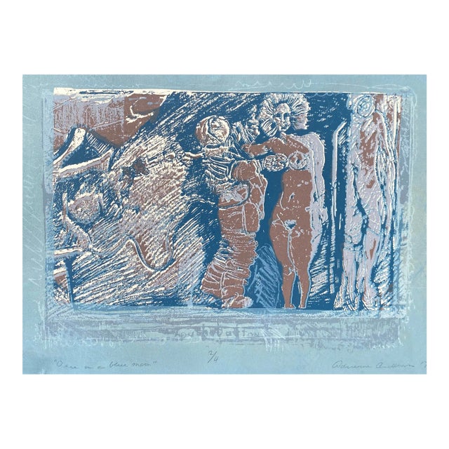 Adrienne Anderson Once in a Blue Moon Lithograph For Sale