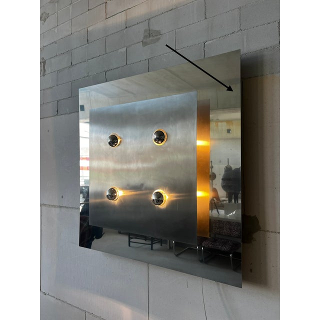 Mid-Century Modern Screen Wall Lamp by Fabrizio Cocchia and Gianfranco Fini for New Lamp, 1970s For Sale - Image 3 of 15