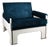 Dutch Blue and White Lounge Chair by Jan Pieter Berghoef for Spectrum, 1960s For Sale