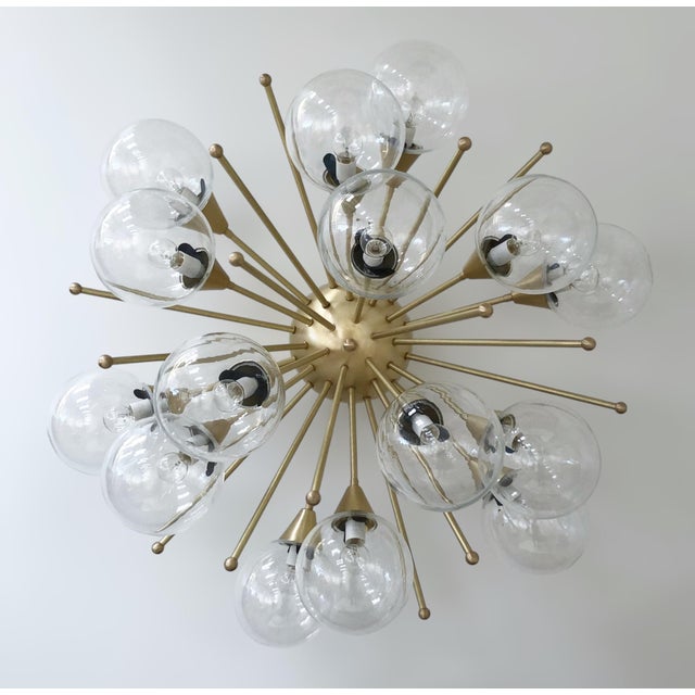 Not Yet Made - Made To Order 21st Century Mezzo Satin Brass Clear Murano Flush Mount by Fabio LTD For Sale - Image 5 of 7