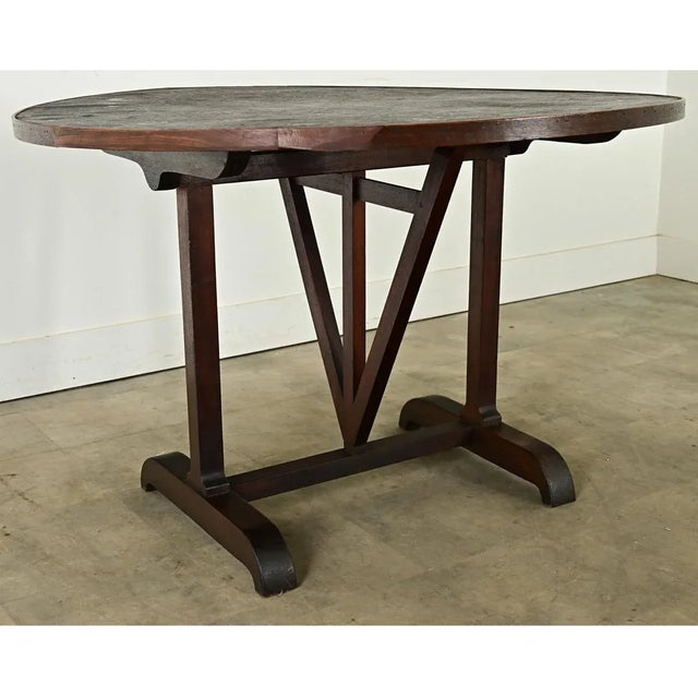 French 19th Century Walnut and Painted Canvas Wine Taster's Table For Sale - Image 11 of 12