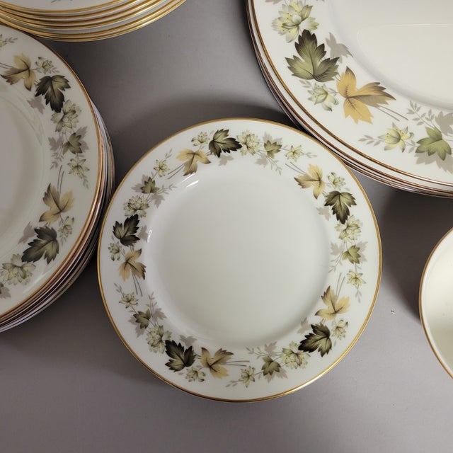 1960s 1960s English Traditional Royal Doulton “Larchmont” – Set of 6 Complete Place Settings - 36 Pieces For Sale - Image 5 of 9