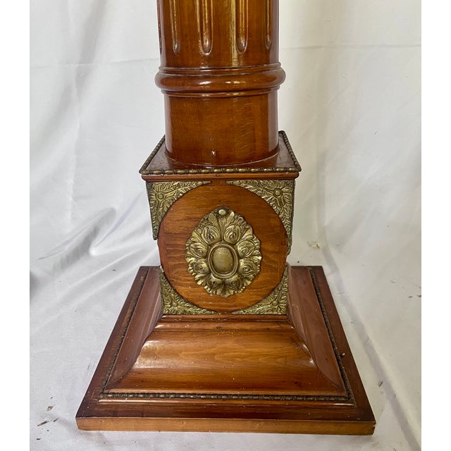 Antique Mahogany Neoclassical Pedestals on Plinth Bases - A Pair For Sale - Image 13 of 16