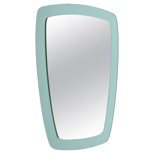 Vintage Rectangular Turquoise Beveled Mirror by Cristal Art, Italy, 1960s For Sale - Image 16 of 16