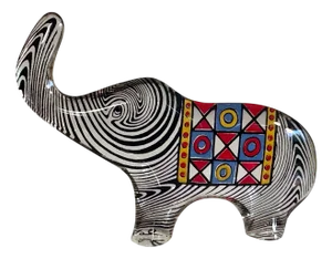 Op Art Silon Home & Farm Artemis Series Elephant Figurine in Acrylic Glass by Abraham Palatnik, Brazil, 1960s
