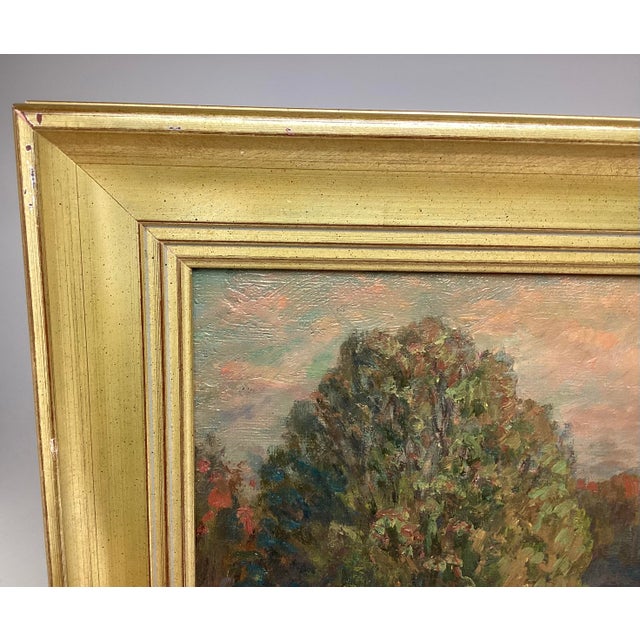 1990s 1990s Russian Impressionist Landscape Painting on Board Signed and Dated For Sale - Image 5 of 10