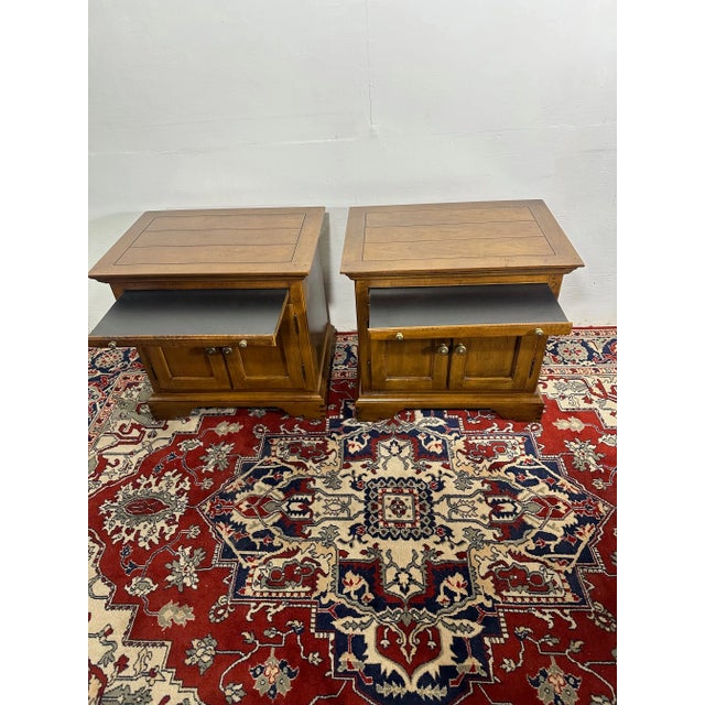 These beautifully crafted Drexel "Country Collectibles" nightstands bring both charm and sophistication to your bedroom...