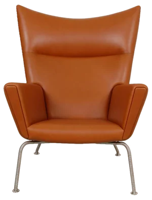 Walnut Anilin Leather Wingchair by Hans J. Wegner for Carl Hansen & Søn, 1990s