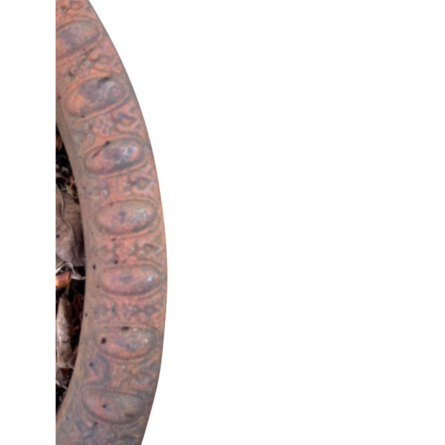Metal Mid 20th Century Monumental Cast Iron Urns with Foliate and Grape Design - A Pair For Sale - Image 7 of 18