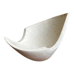 Vintage Coquina Stone Style Large Plaster Postmodern Bowl