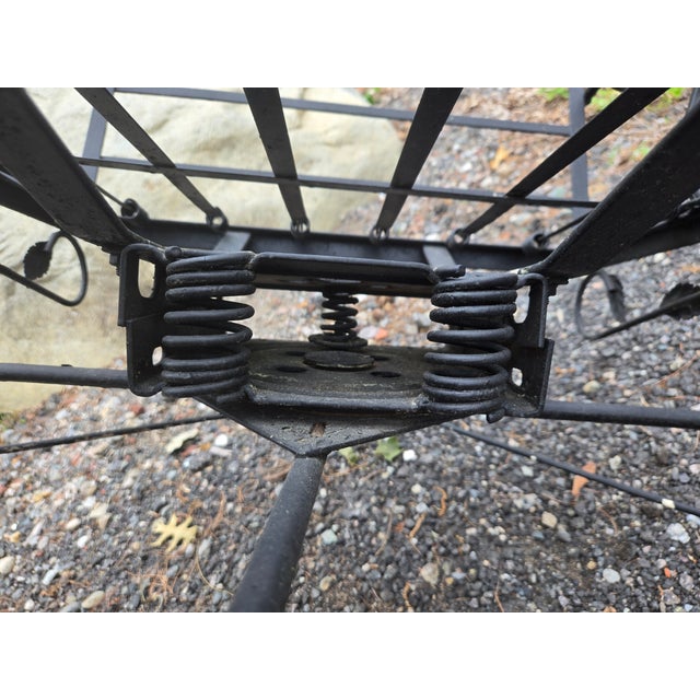 Mid-Century Modern Vintage Wrought Iron Swivel Chair For Sale - Image 3 of 8