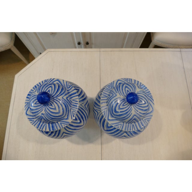 Faux Bois Classic Blue & White Ginger Jars - a Pair For Sale - Image 9 of 10