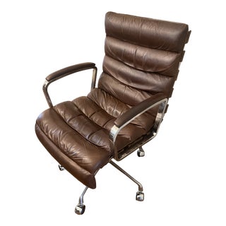 Restoration Hardware Oviedo Leather Desk Chair For Sale