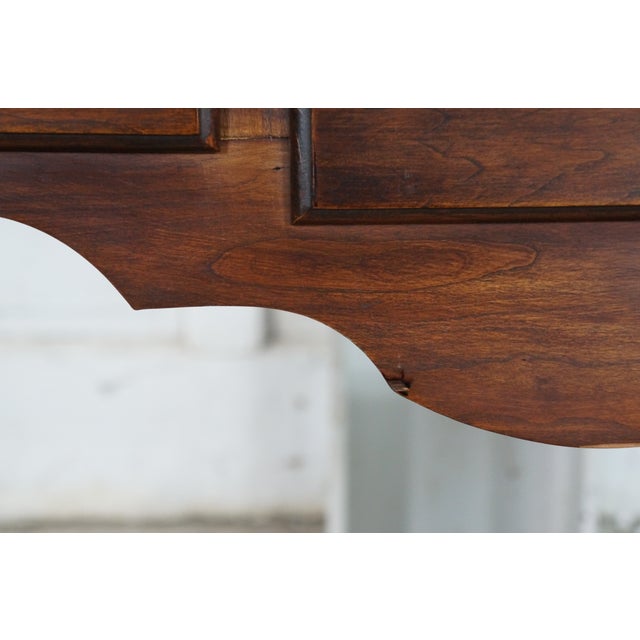 Vintage Queen Anne Chippendale Style Cherry Lowboy Chest Console Hall Table For Sale - Image 10 of 18
