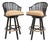 Pair of McGuire Lacquered Rattan Cane Swivel Barstools For Sale