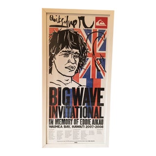 Vintage Hawaiian Big Wave Artwork, Framed For Sale