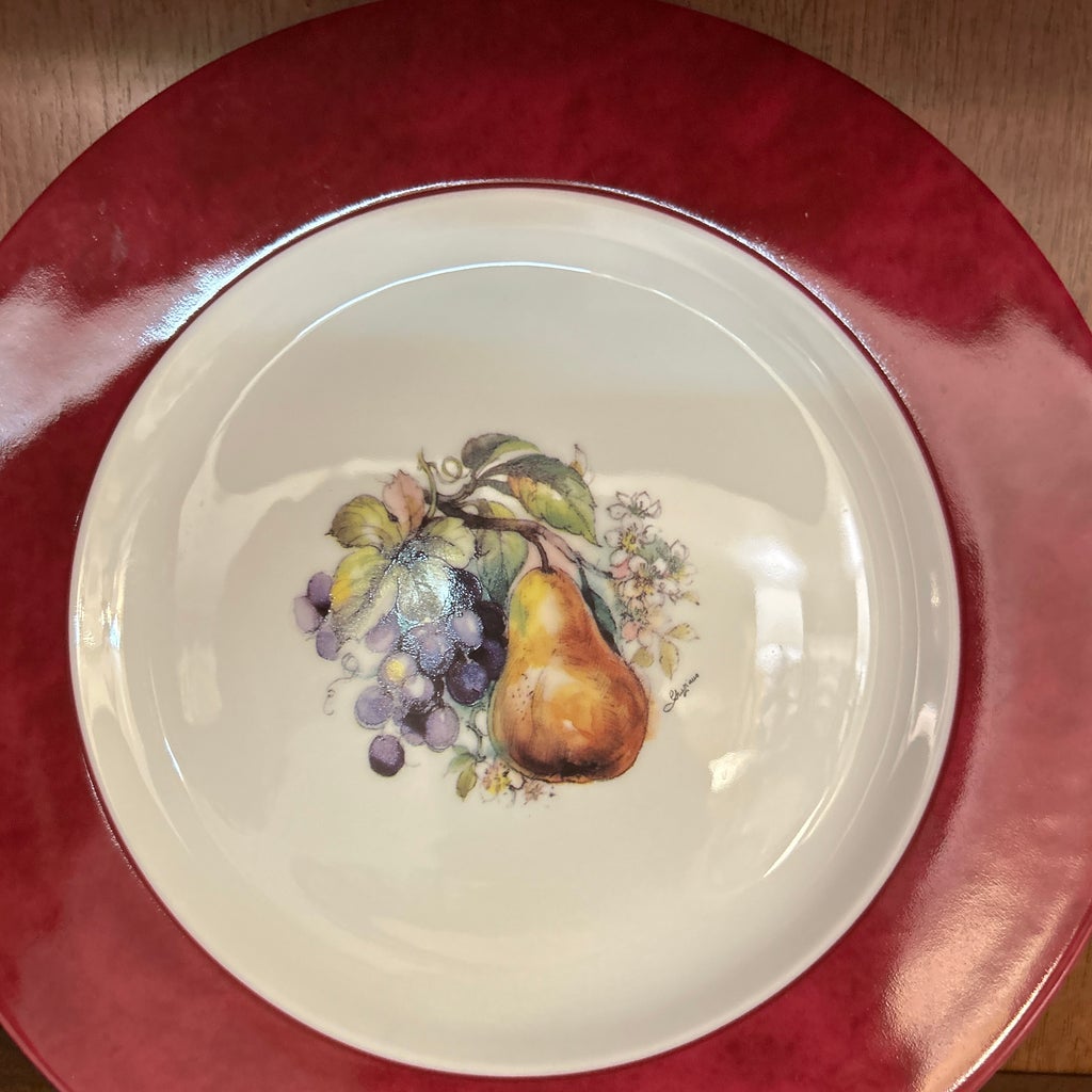 Philippe Deshoulieres Limoges Porcelain Fruit Plates Set of 6