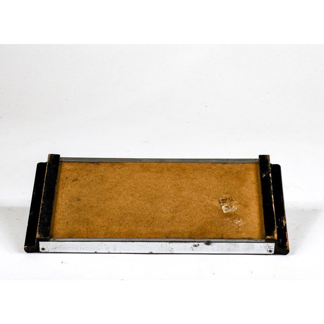 Small Metal and Wood Tray with Painted Flowers, 1950s For Sale - Image 6 of 9