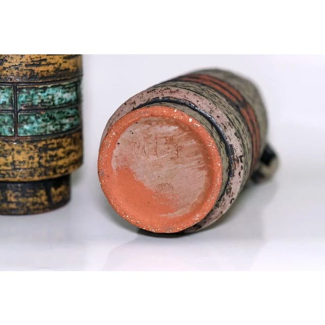 German Pitcher Vases from Spara Schamotte Keramik, 1970s, Set of 2 For Sale - Image 4 of 6