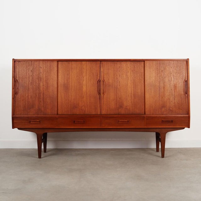 Danish Teak Highboard attributed to Børge Dam, 1970s For Sale - Image 18 of 18