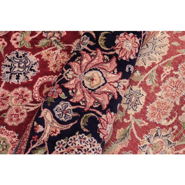 Textile Intricate Elegant Pak-Persian Red/Blue Wool Rug - 9'2'' X 12'3'' For Sale - Image 7 of 9
