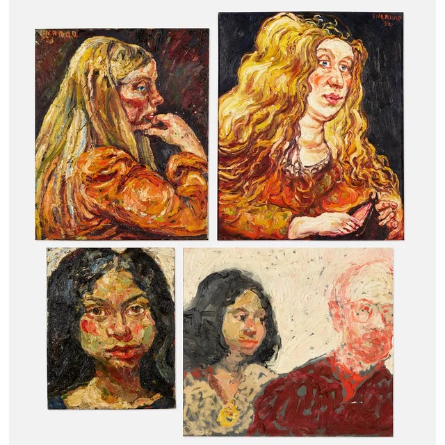 Philip Sherrod Untitled (four works) 1972, 1973 two oil on linen, two oil on canvas 20 h × 16 w inches 12.25 h x 10 w...