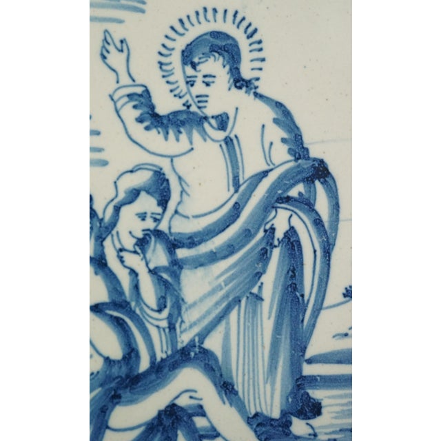 Antique Ceramic Tile from Blue Delft Factory, 1700s For Sale - Image 11 of 18