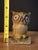Vintage mid-century cast iron "Owl on Stump" (or "Owl on Log") figural still bank. Formed in two pieces with a vertical...